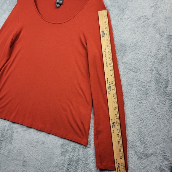 Eileen Fisher Womens Blouse Size Large Scoop Stretch Made In USA Lagenlook - Picture 8 of 10